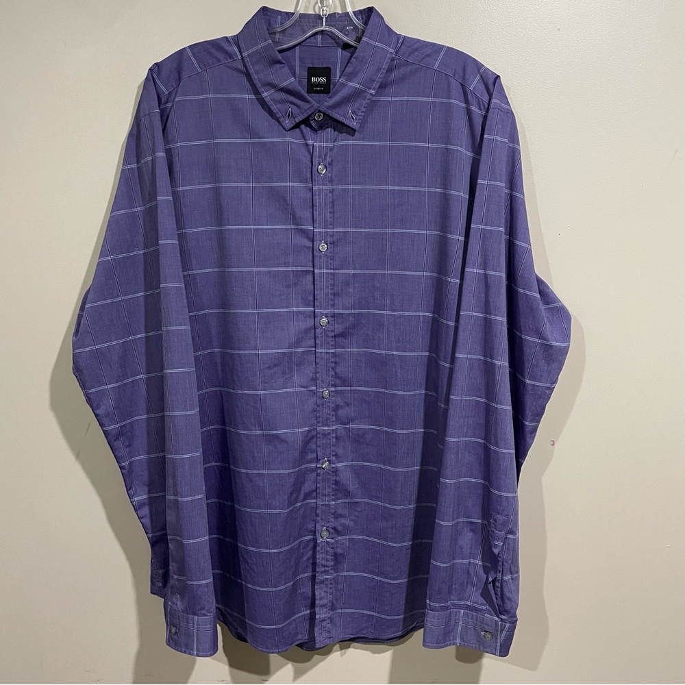 BOSS Hugo Boss Slim Fit Button Up Long Sleeve Shirt, Size XXL